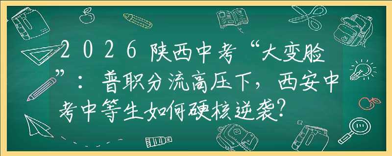 2026陕西中考“大变脸”：普职分流高压下，西安中考中等生如何硬核逆袭？